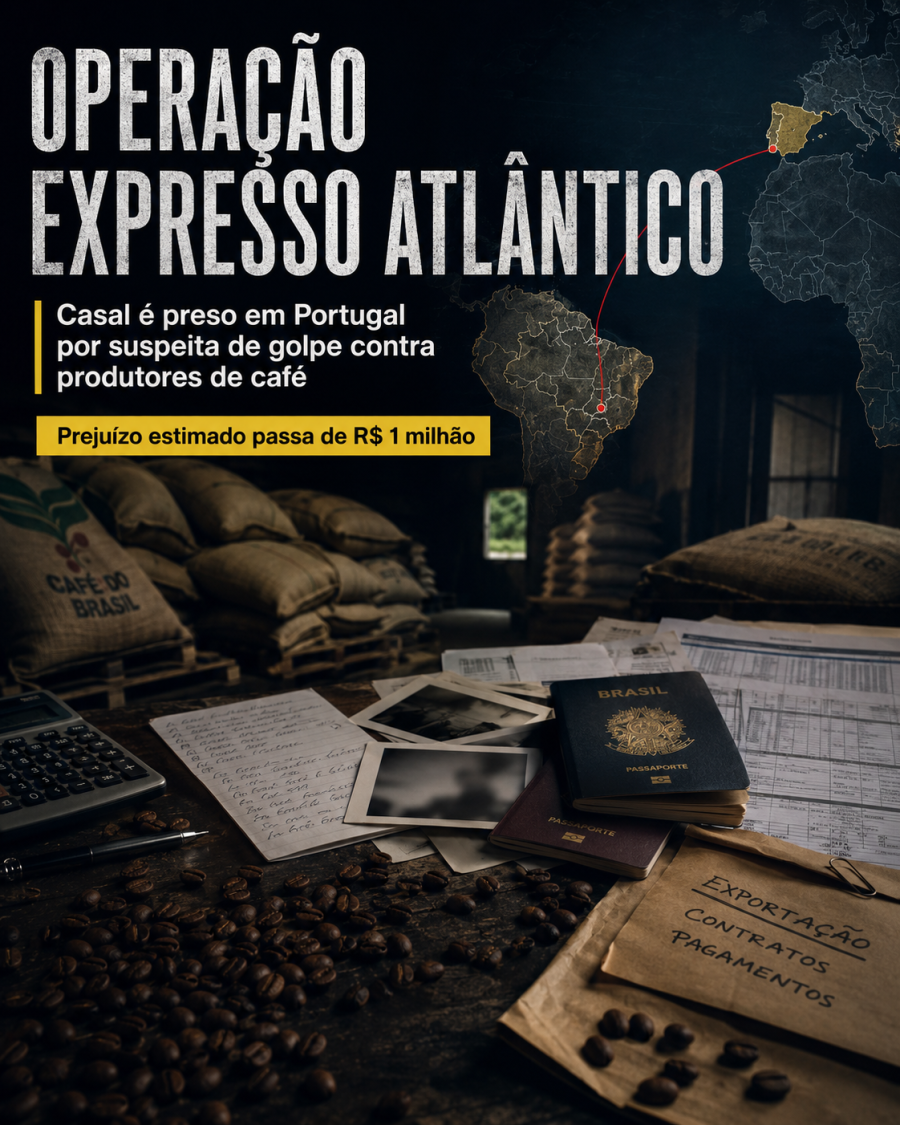 Casal investigado por golpe de R$ 1 milhão contra produtores de café é preso em Portugal