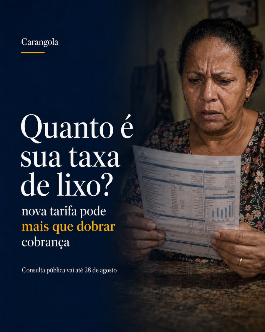 Carangola já paga pelo lixo; nova tarifa pode mais que dobrar cobrança enquanto estudo aponta custo local acima da média
