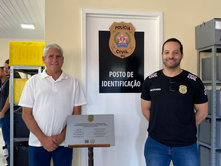 Faria Lemos inaugura Posto de Identificação e recebe Projeto Polícia Civil Itinerante