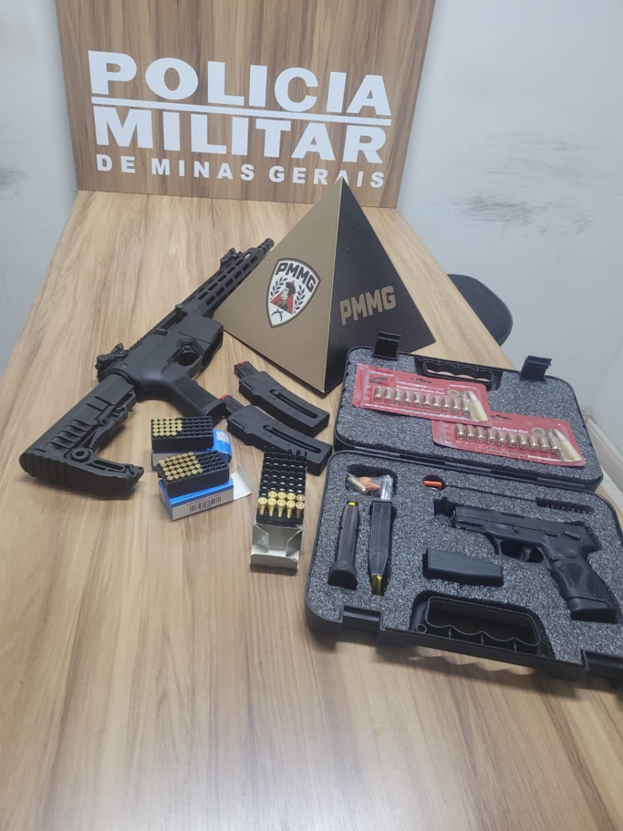 PMMG prende autor de violência doméstica e apreende armas de fogo no Bairro Dornelas