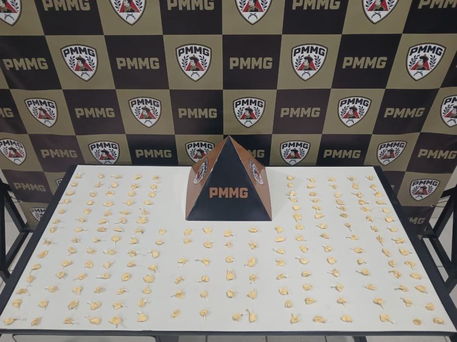 PMMG apreende 180 papelotes de cocaína no bairro Aeroporto em Muriaé
