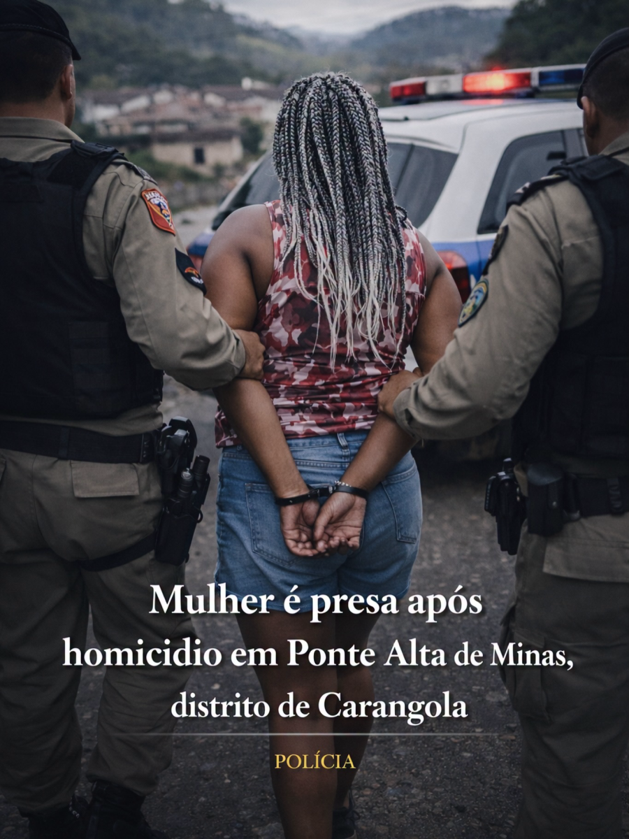 Mulher é presa após homicídio em Ponte Alta de Minas, distrito de Carangola