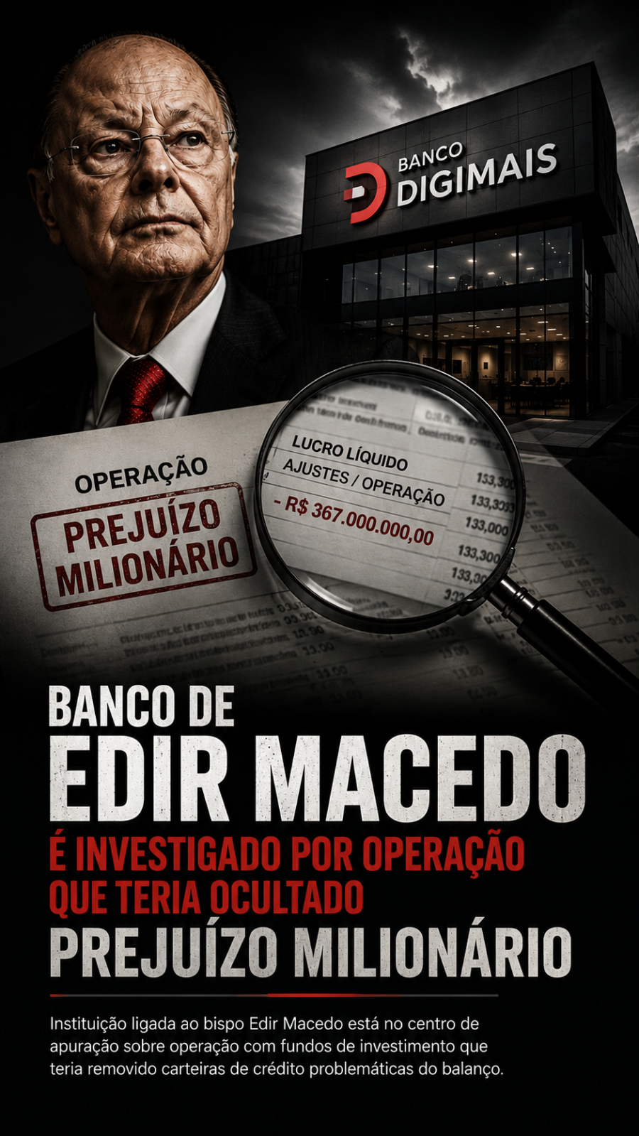 Banco de Edir Macedo é investigado por operação que teria ocultado prejuízo milionário