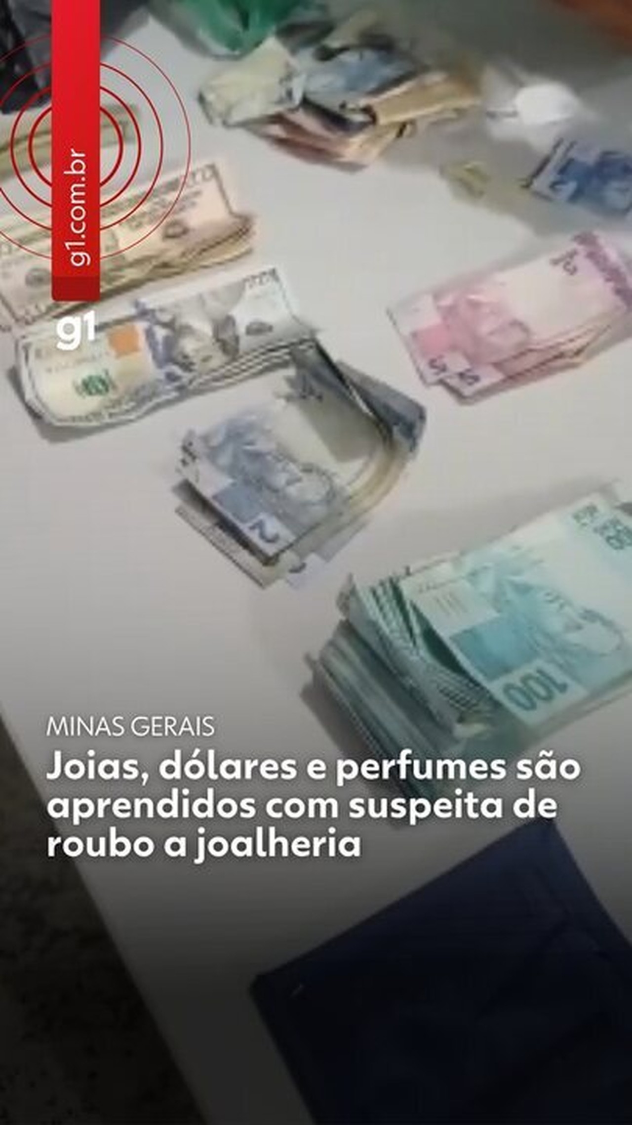 Joias, dólares, perfumes e quase R$ 11 mil: suspeita de roubo a joalheria é presa após perseguição na BR-040, em MG