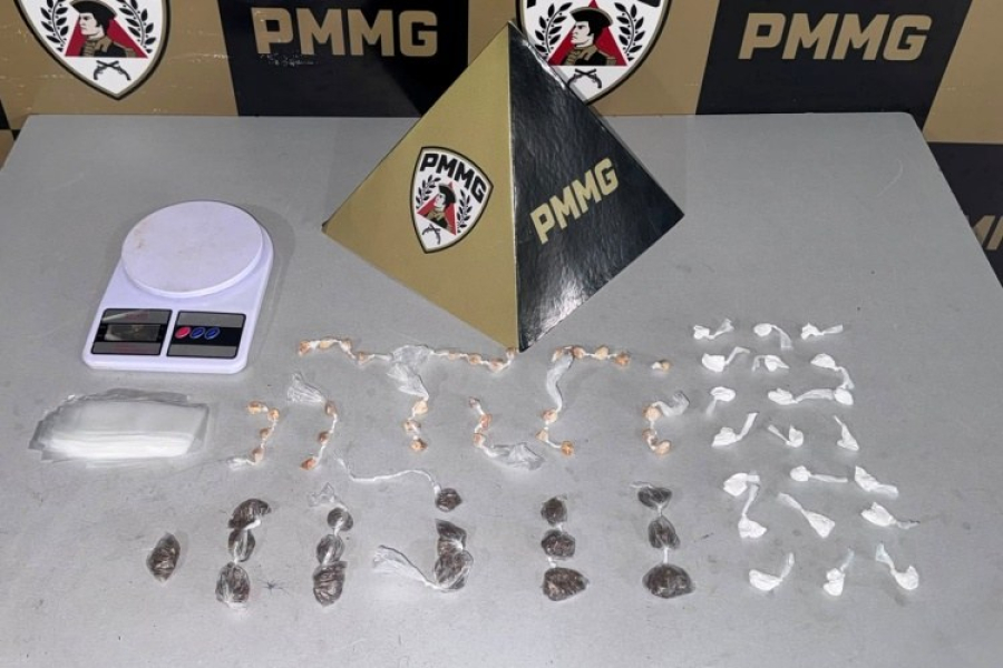 Divino registra terceira ocorrência da semana ligada ao tráfico; homem é preso com crack, cocaína e maconha