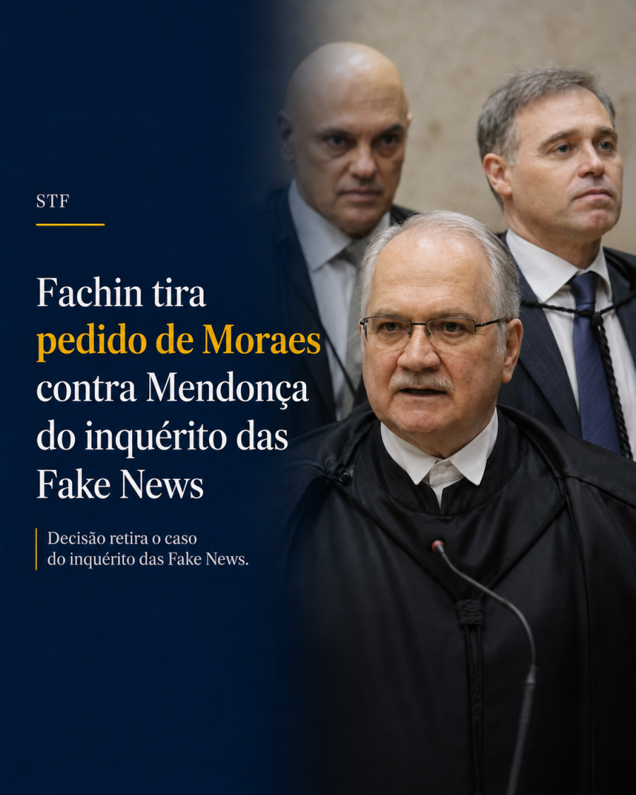 Fachin tira pedido contra Mendonça das Fake News e leva crise para outro processo