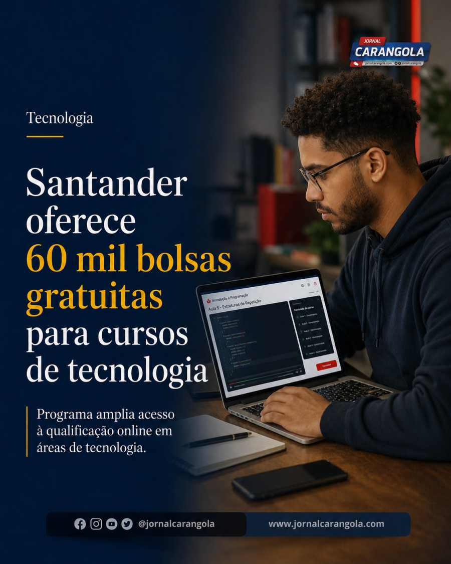 Santander abre 60 mil bolsas gratuitas em tecnologia; inscrições são online