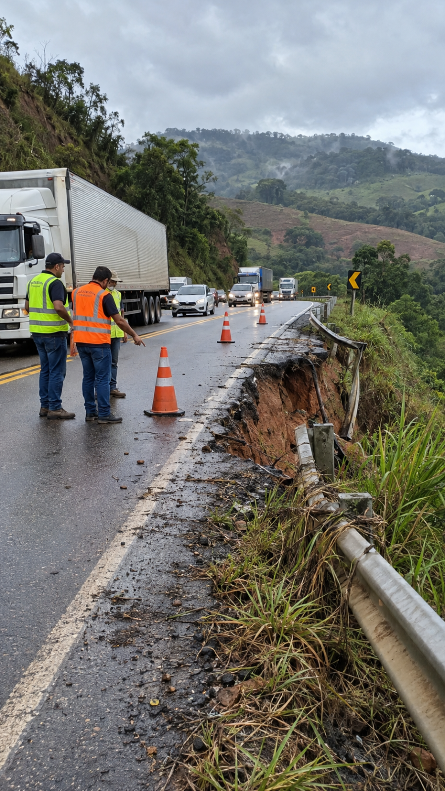 Trecho perigoso da BR-262 em Manhuaçu leva Prefeitura a cobrar providências do DNIT
