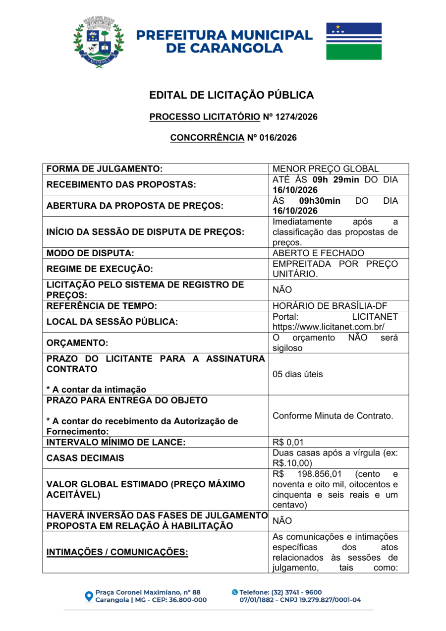 Carangola prevê R$ 198,8 mil para segunda fase de contenção de taludes no Cemitério Municipal