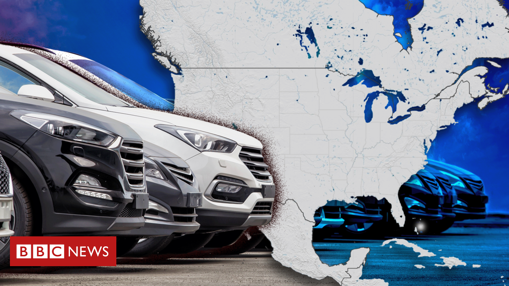 O mapa que mostra a complexa fabricação de um carro entre México, Canadá e EUA
