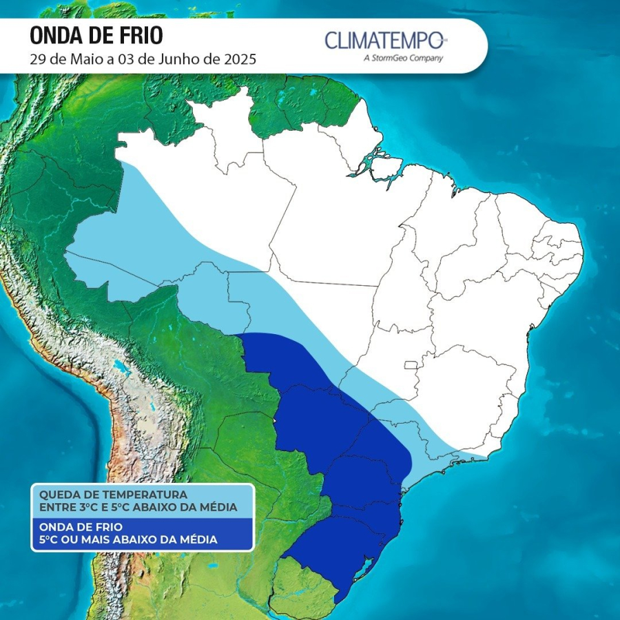 ALERTA INMET: Frente fria histórica atinge o Brasil e provoca queda brusca de temperatura em Minas Gerais